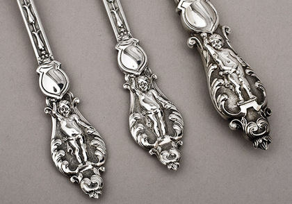 Victorian Silver Christening Set - Knife, Fork, Spoon.